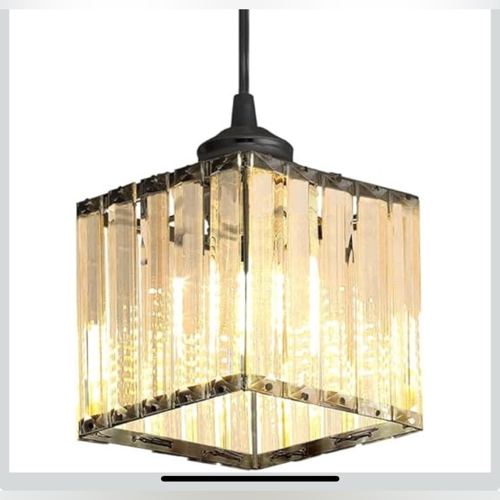 Black Crystal Pendant Lighting Small 5”x5”x5”